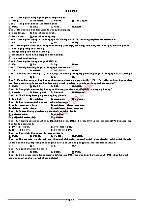 Đề thi thử THPT Quốc gia môn Hóa học - Đề số 24 - Tòng Văn Sinh (Có đáp án)